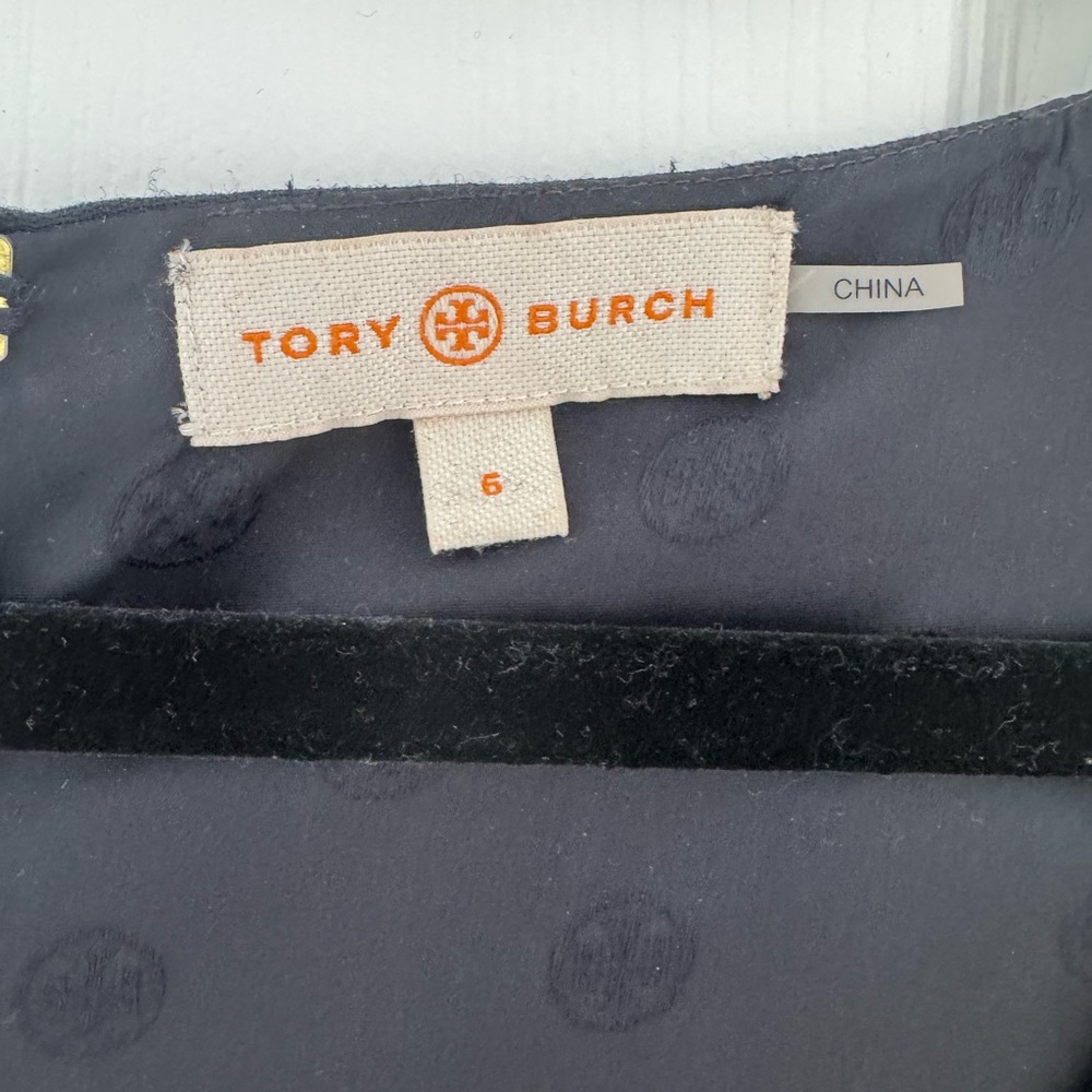 Tory Burch Navy Sleeveless Midi Dress with Crochet Waist - Picture 3 of 5